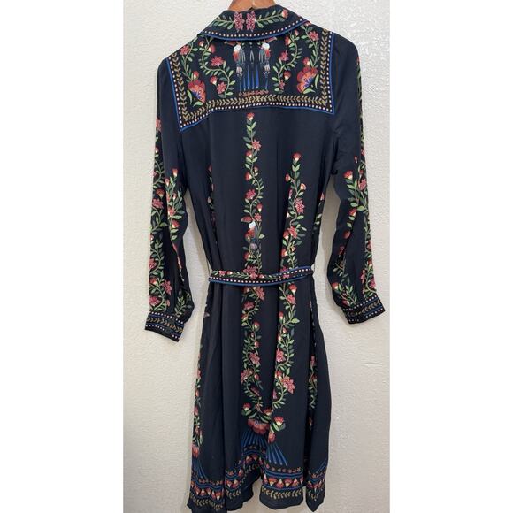 Farm Rio Black Toucan Garden Midi Dress Women's Size S - Picture 3 of 8